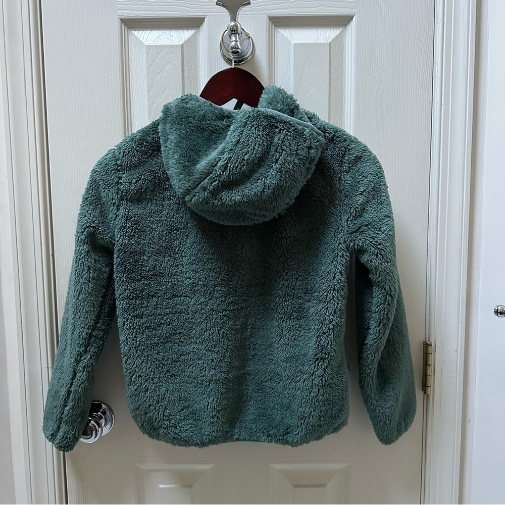 NWT Eddie Bauer Youth Plush Zip Up Green Hoodie Size Small - Picture 2 of 7
